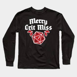 Merry Crit Miss (red with white outline) Long Sleeve T-Shirt